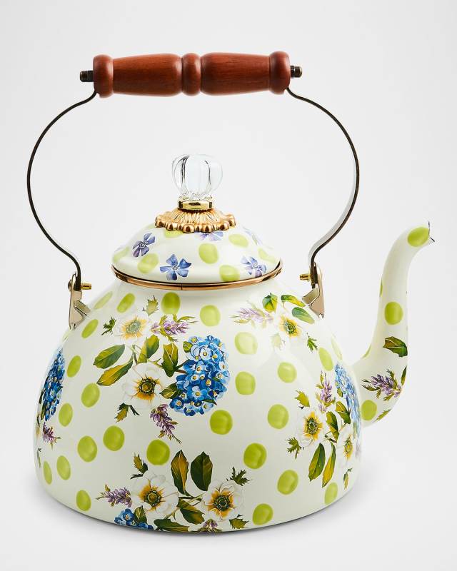 Wildflowers Green 3-Quart Tea Kettle